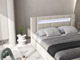 Pat dormitor dumonde, tapitat gri, Glow 180x200 cm, somiera rabatabila inclusa, spatiu depozitare WLS