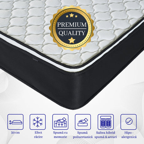 Saltea dumonde Elvara Comfort Pocket 180x200 cm, arcuri individuale, spuma inalta densitate, superortopedica, grosime 25cm LFG-saltele