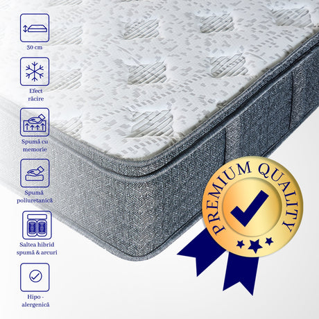 Saltea dumonde Elvara Comfort Pocket 180x200 cm, arcuri individuale, spuma inalta densitate, superortopedica, grosime 25cm LFG-saltele