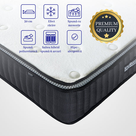 Saltea dumonde Elvara Comfort Pocket 180x200 cm, arcuri individuale, spuma inalta densitate, superortopedica, grosime 25cm LFG-saltele