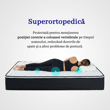 Saltea dumonde Altessa Comfort Pocket 140x200 cm, arcuri individuale, spuma cu memorie, superortopedica, grosime 25 cm LFG-saltele