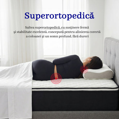Saltea dumonde Elvara Comfort Pocket 180x200 cm, arcuri individuale, spuma inalta densitate, superortopedica, grosime 25cm LFG-saltele