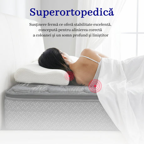 Saltea dumonde Altessa Comfort Pocket 140x200 cm, arcuri individuale, spuma cu memorie, superortopedica, grosime 25 cm LFG-saltele