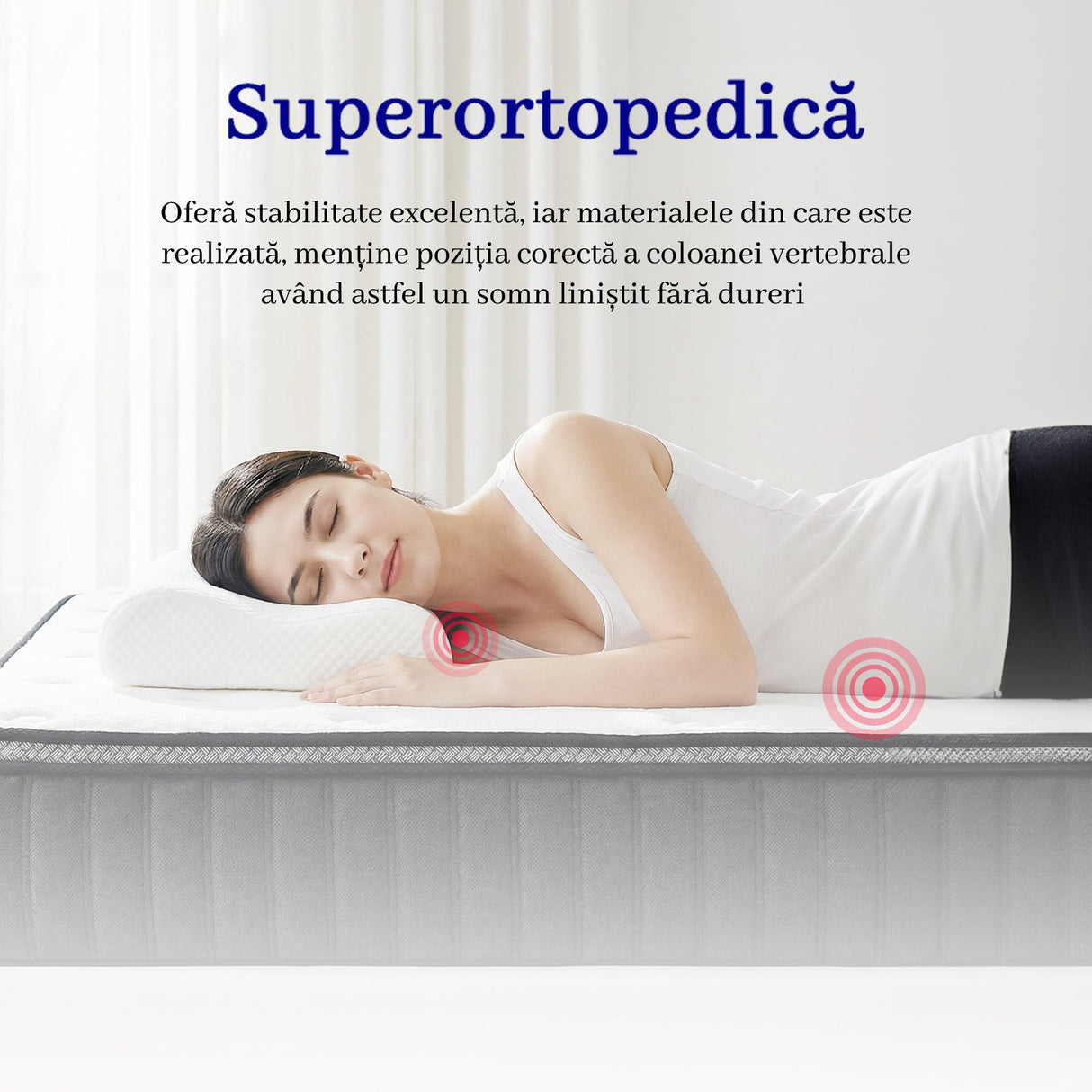 Saltea dumonde Elvara Comfort Pocket 180x200 cm, arcuri individuale, spuma inalta densitate, superortopedica, grosime 25cm LFG-saltele