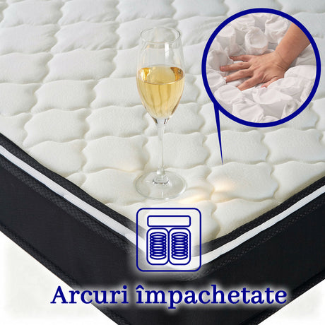 Saltea dumonde Elvara Comfort Pocket 180x200 cm, arcuri individuale, spuma inalta densitate, superortopedica, grosime 25cm LFG-saltele