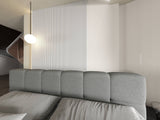 Set Pat dormitor dumonde, tapitat gri, Barcelona 180X200 cm, somiera rabatabila inclusa, spatiu depozitare + saltea