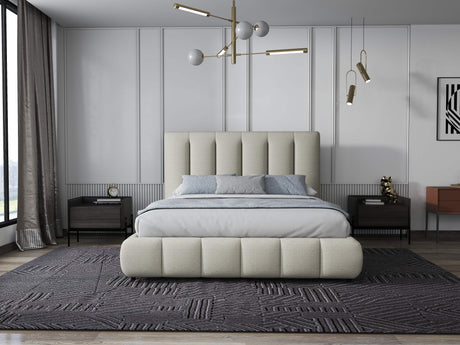 Pat dormitor dumonde, tapitat gri, Divaneo 160x200 cm, somiera rabatabila inclusa, spatiu depozitare WLS