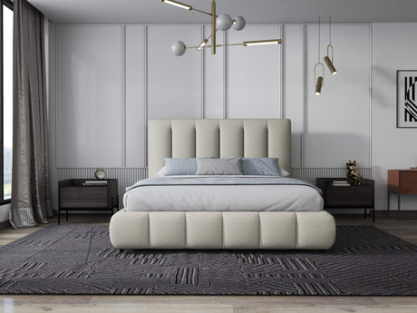 Pat dormitor dumonde, tapitat gri, Divaneo 160x200 cm, somiera rabatabila inclusa, spatiu depozitare WLS