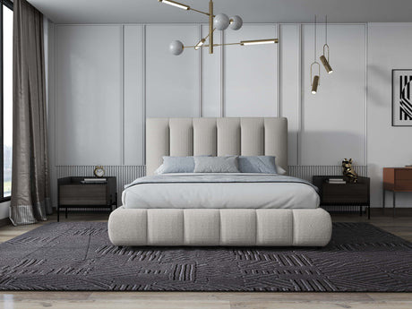 Pat dormitor dumonde, tapitat gri, Divaneo 180x200 cm, somiera rabatabila inclusa, spatiu depozitare WLS