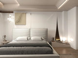 Pat dormitor dumonde, tapitat gri, Dreamer 180x200 cm, somiera rabatabila inclusa, spatiu depozitare WLS