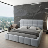Pat dormitor dumonde, tapitat gri, Prestige 160x200 cm, somiera rabatabila inclusa, spatiu depozitare WLS