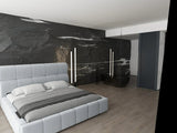 Pat dormitor dumonde, tapitat gri, Prestige 160x200 cm, somiera rabatabila inclusa, spatiu depozitare WLS