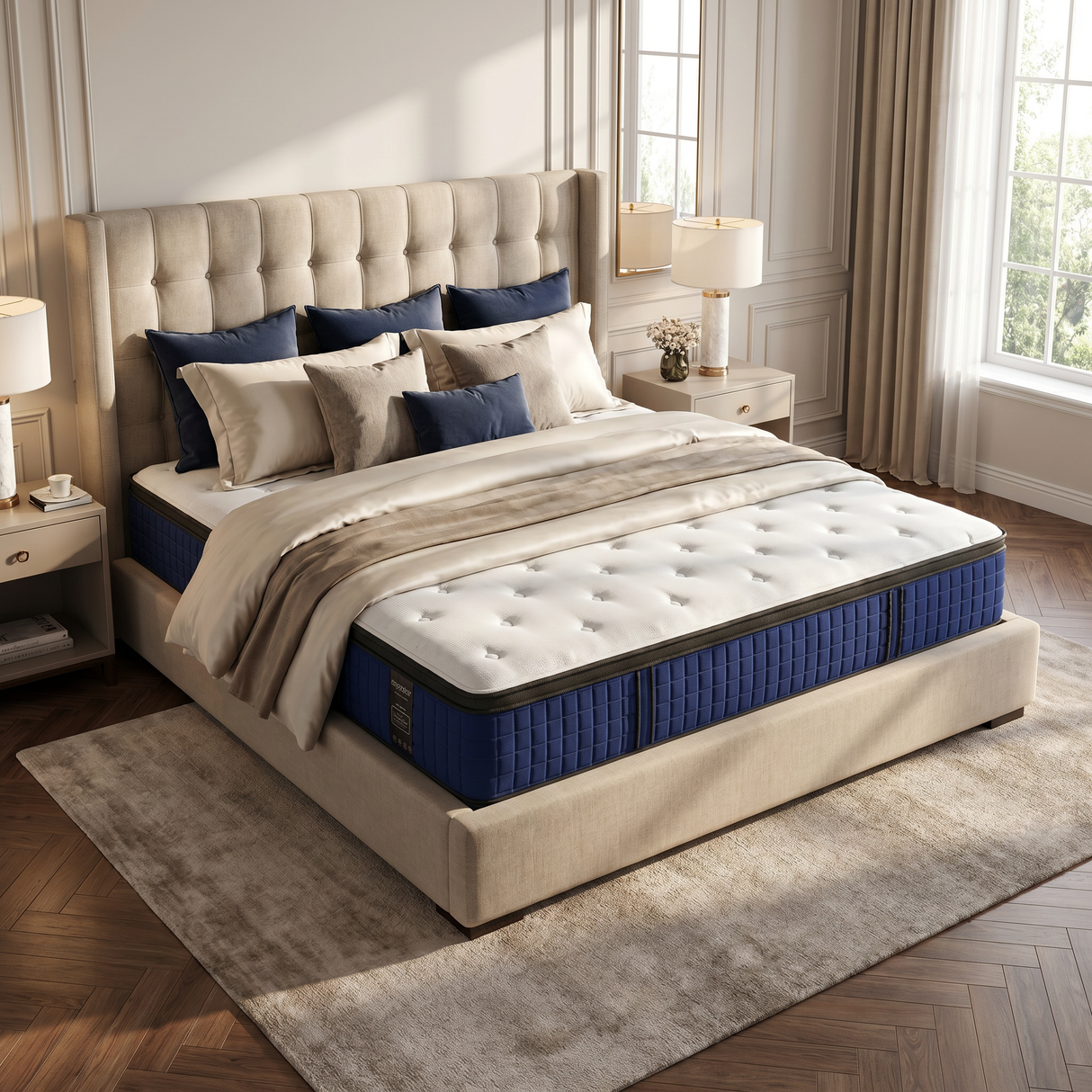 Saltea dumonde Azuro Premium Pocket 140x200 cm, arcuri individuale, spuma cu memorie, superortopedica, grosime 30 cm