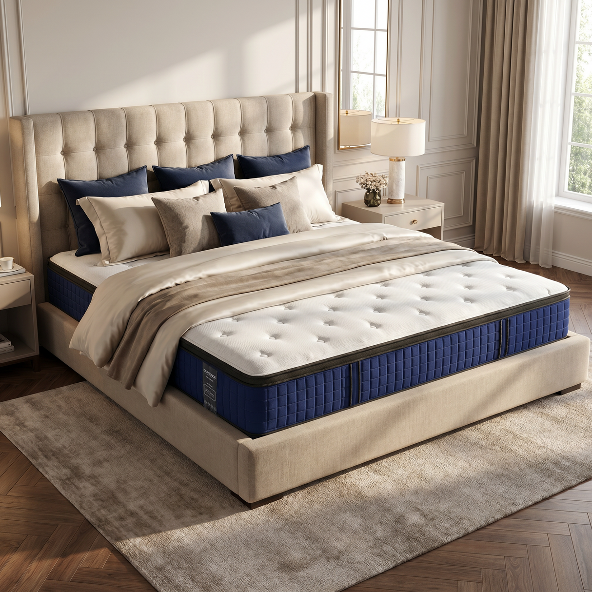 Saltea dumonde Azuro Premium Pocket 160x200 cm, arcuri individuale, spuma cu memorie, superortopedica, grosime 30 cm Du'Monde