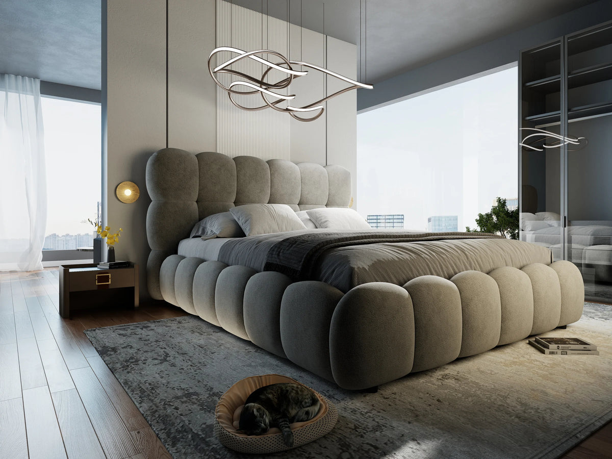 Pat California 180x200 cm, gri, Plush velvet KK5J086 grey 14# - imagine 4