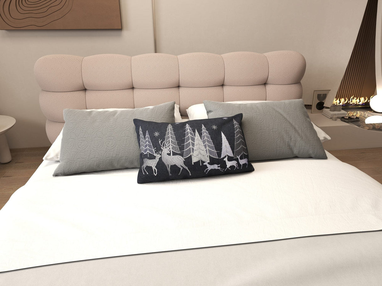 Set Pat dormitor dumonde, tapitat roz cu LED "floating bed" Cloud 180x200 cm, somiera inclusa + saltea