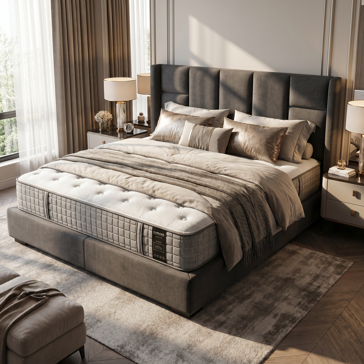 Saltea dumonde Cordelia Premium Pocket 140x200 cm, arcuri individuale, spuma cu memorie, superortopedica, grosime 25 cm