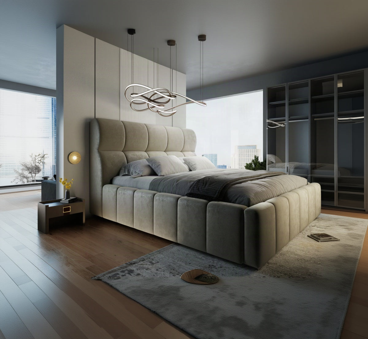 Pat Elaris 180x200 cm, maro, Plush velvet KK5J086 brown 11# - imagine 1