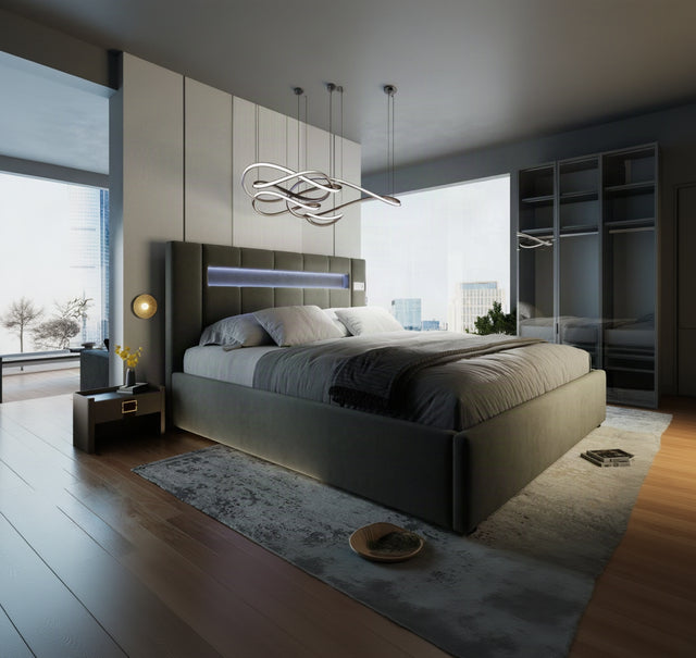 Pat Glow 160x200 cm, gri, Plush velvet KK5J086 grey 17# - imagine 1