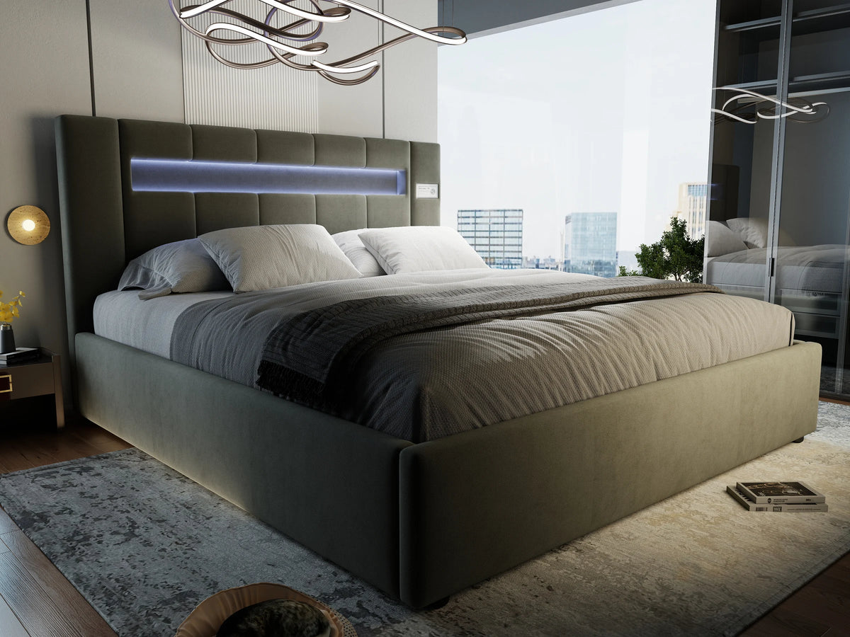 Pat Glow 180x200 cm, gri, Plush velvet KK5J086 grey 17# - imagine 9