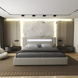 Pat dormitor dumonde, tapitat Gri, Glow 140x200 cm, somiera rabatabila inclusa, spatiu depozitare
