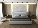 Pat dormitor dumonde, tapitat Gri, Glow 160x200 cm, somiera rabatabila inclusa, spatiu depozitare