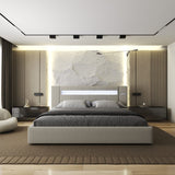 Pat dormitor dumonde, tapitat Gri, Glow 160x200 cm, somiera rabatabila inclusa, spatiu depozitare