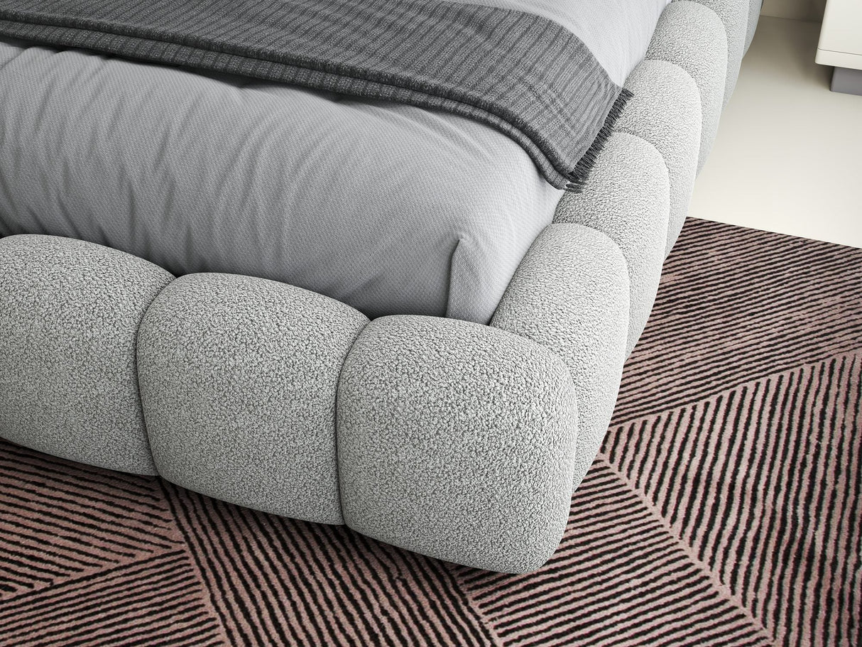 Pat dormitor dumonde, tapitat grey, Royal 160x200 cm, somiera rabatabila electric, spatiu depozitare
