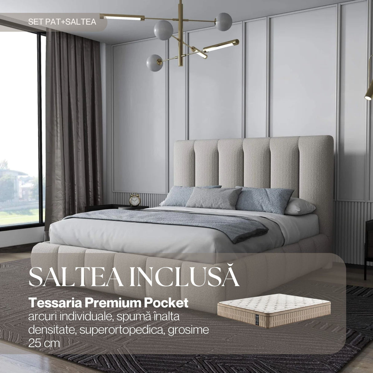set divaneo bej tessaria premium pocket