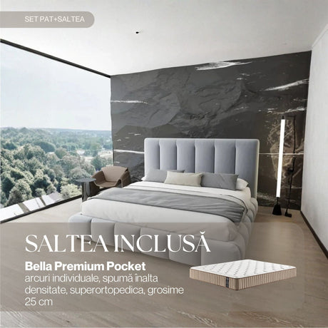 set divaneo gri bella premium pocket