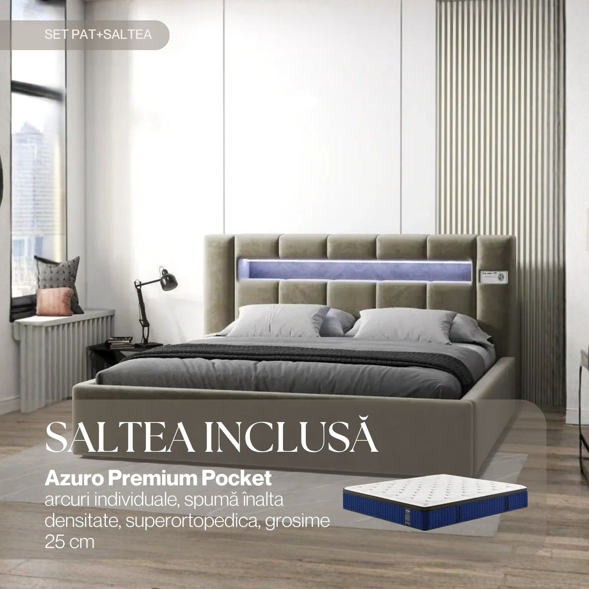 set glow bej azuro premium pocket