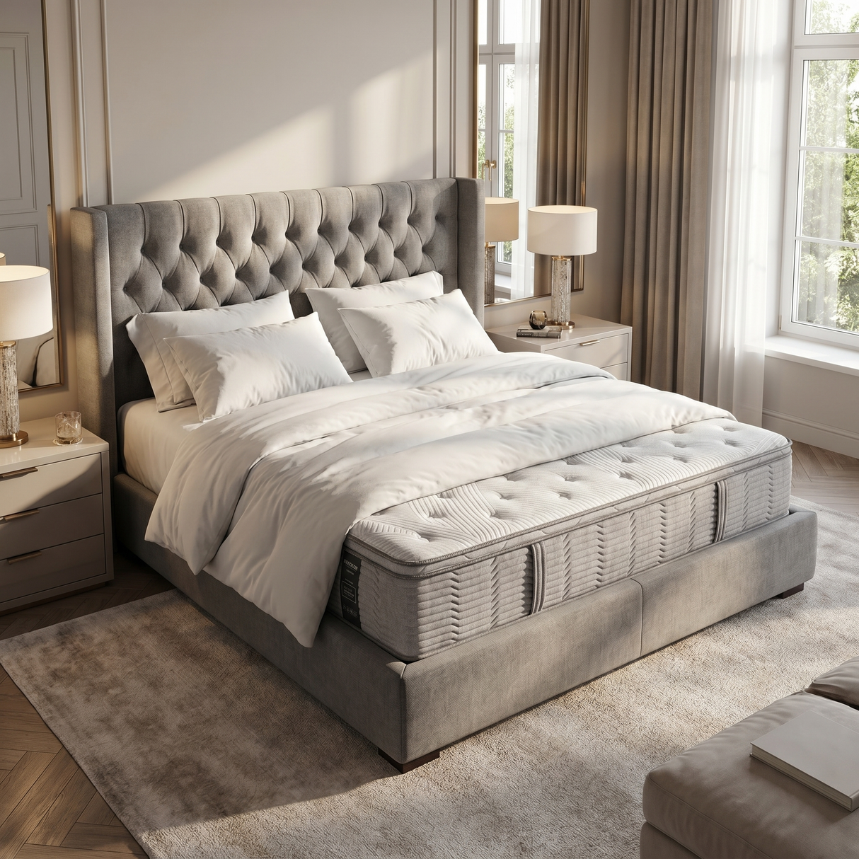 Saltea dumonde Vellara Premium Pocket 160x200 cm, arcuri individuale, spuma cu memorie, superortopedica, grosime 30 cm